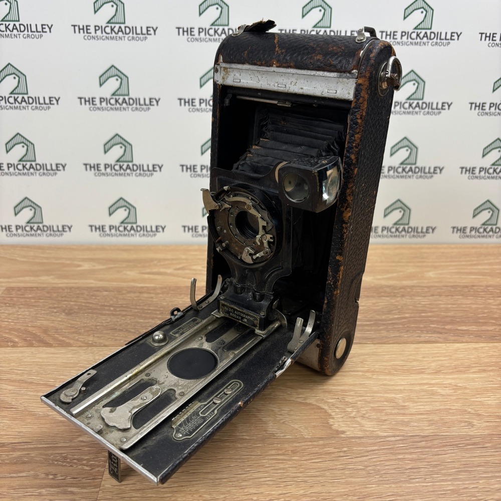 Vintage Eastman Kodak No. 2-C Autographic Kodak Jr Folding Bellows Camera Black